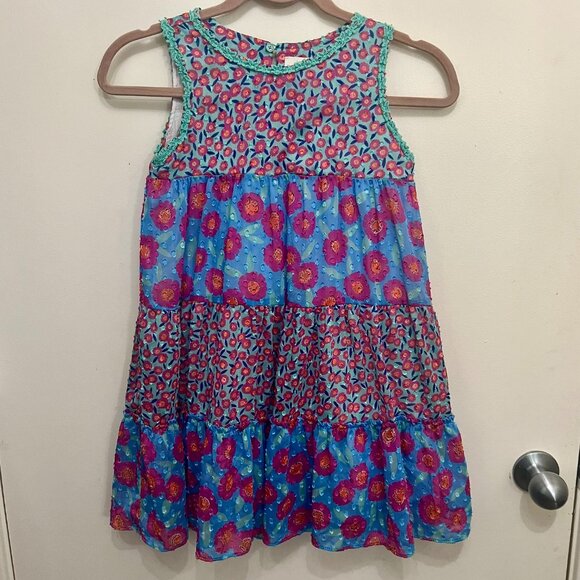kate spade Other - Kate Spade New York Girls Floral Swiss Dot Dress A Line Tiered Trapeze Size 8Y